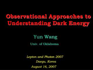Observational Approaches to Understanding Dark Energy