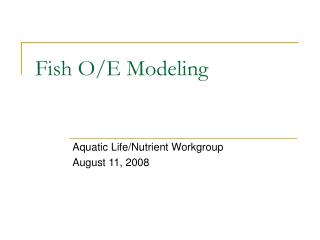 Fish O/E Modeling