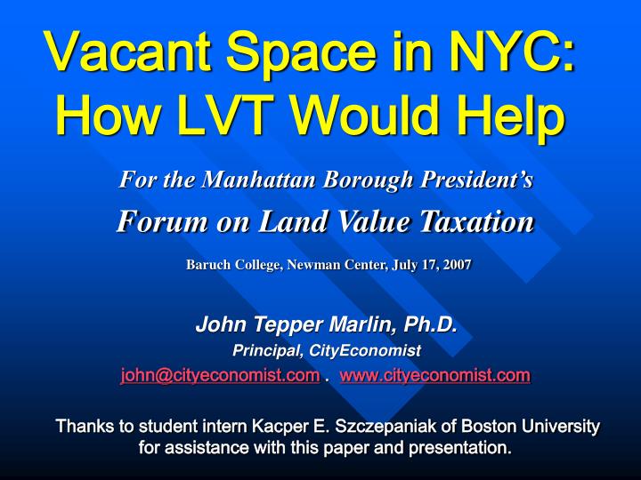 vacant space in nyc how lvt would help
