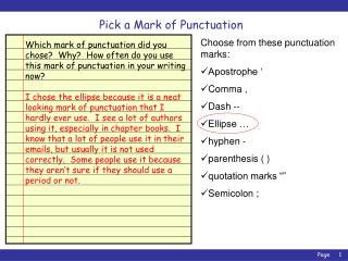 Pick a Mark of Punctuation