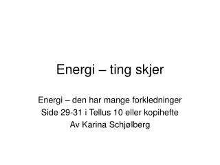 energi ting skjer