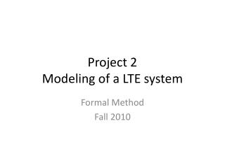 Project 2 Modeling of a LTE system