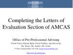 Completing the Letters of Evaluation Section of AMCAS