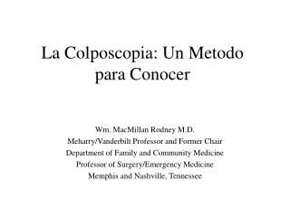 la colposcopia un metodo para conocer