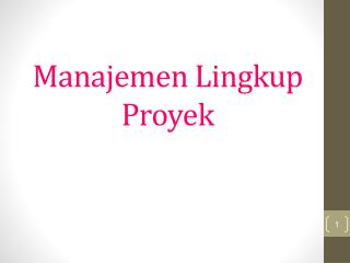 manajemen lingkup proyek