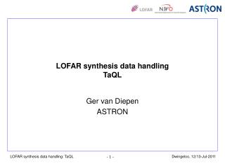 LOFAR synthesis data handling TaQL