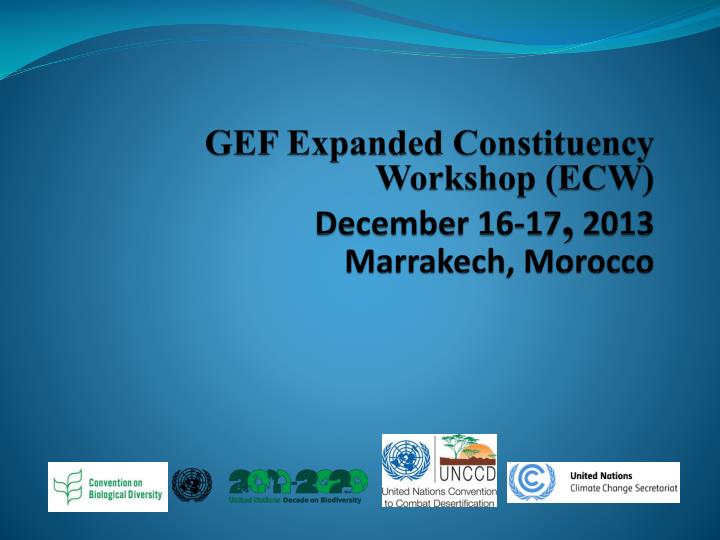 gef expanded constituency workshop ecw december 16 17 2013 marrakech morocco