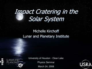 Impact Cratering in the Solar System