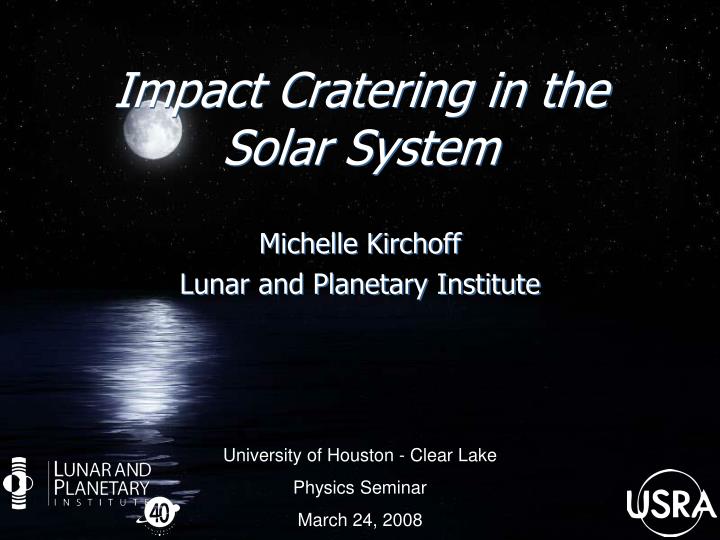 impact cratering in the solar system