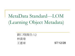 metadata standard lom learning object metadata