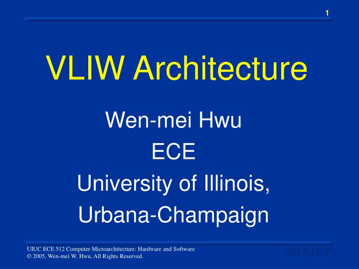 vliw architecture