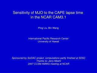 Sensitivity of MJO to the CAPE lapse time in the NCAR CAM3.1