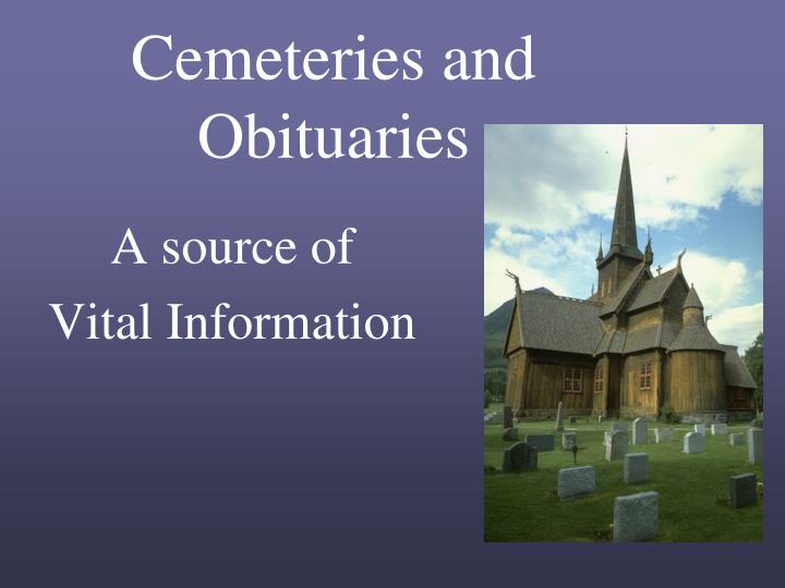 cemeteries and obituaries