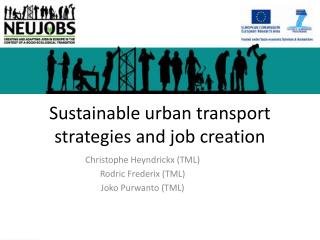 Sustainable urban transport strategies and job creation