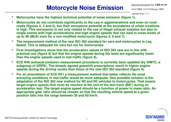 motorcycle noise emission