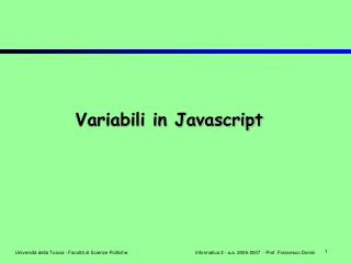 variabili in javascript