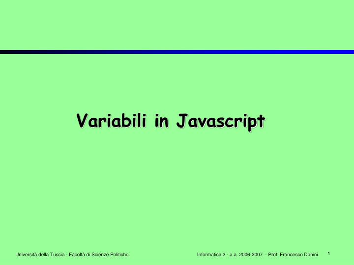 variabili in javascript