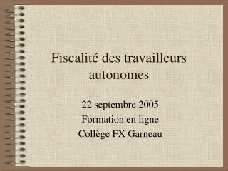 fiscalit des travailleurs autonomes