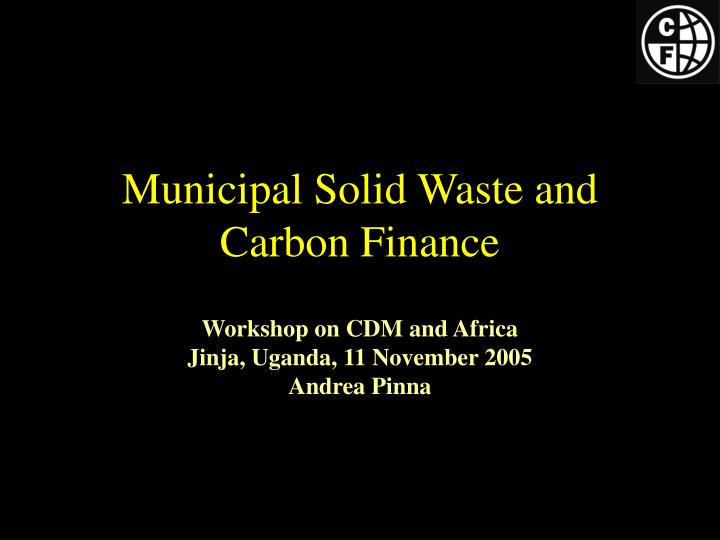 municipal solid waste and carbon finance