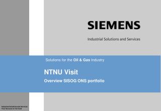 NTNU Visit Overview SISOG ONS portfolio