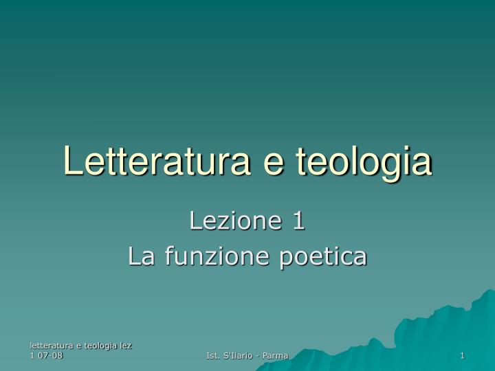 letteratura e teologia