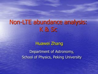 Non-LTE abundance analysis: K &amp; Sc