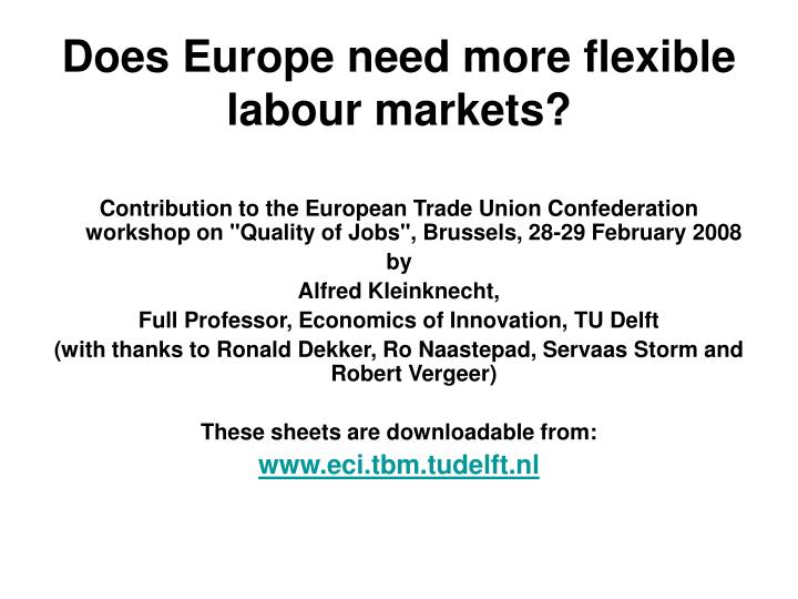 does europe need more flexible labour markets