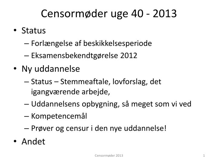 censorm der uge 40 2013