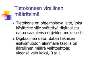tietokoneen virallinen m ritelm