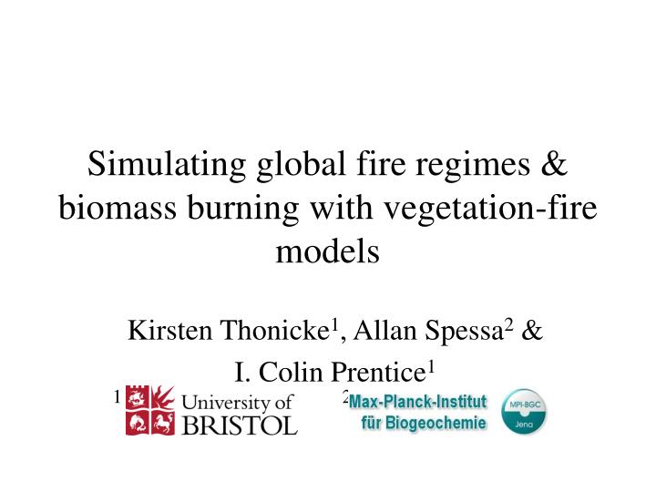 simulating global fire regimes biomass burning with vegetation fire models