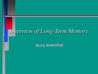 Overview of Long-Term Memory