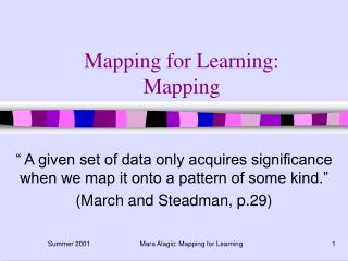 Mapping for Learning: Mapping
