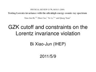 GZK cutoff and constraints on the Lorentz invariance violation