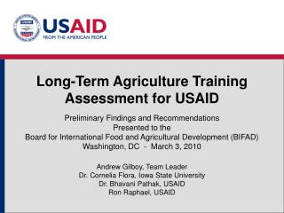 Long-Term Agriculture Training Assessment for USAID