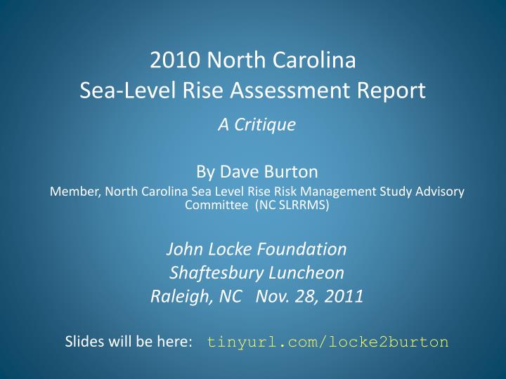 2010 north carolina sea level rise assessment report