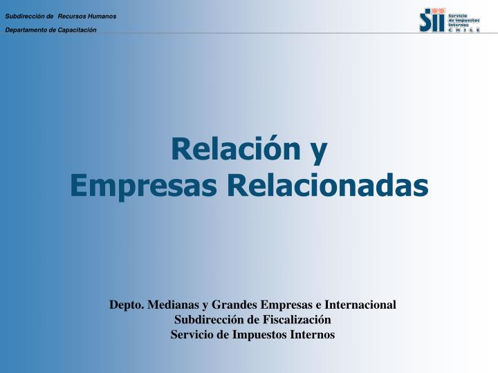 relaci n y empresas relacionadas