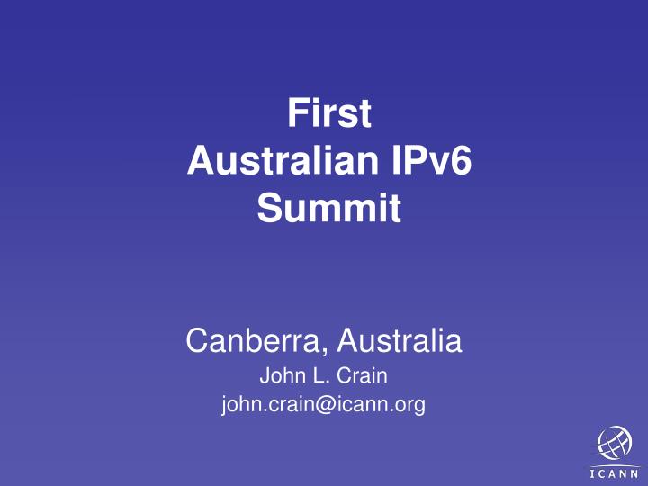first australian ipv6 summit