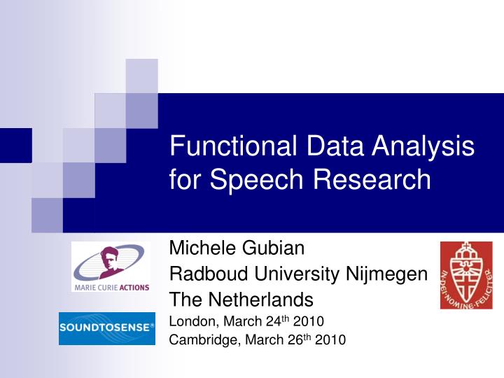 functional data analysis for speech research