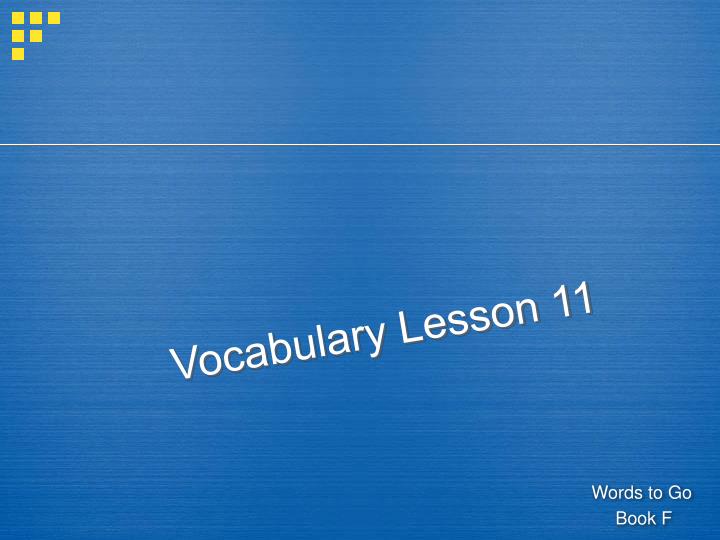 vocabulary lesson 11