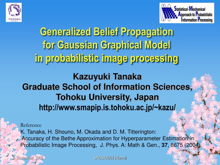 generalized belief propagation for gaussian graphical model in probabilistic image processing