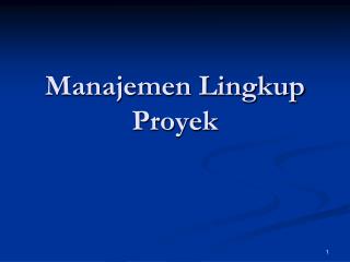 manajemen lingkup proyek