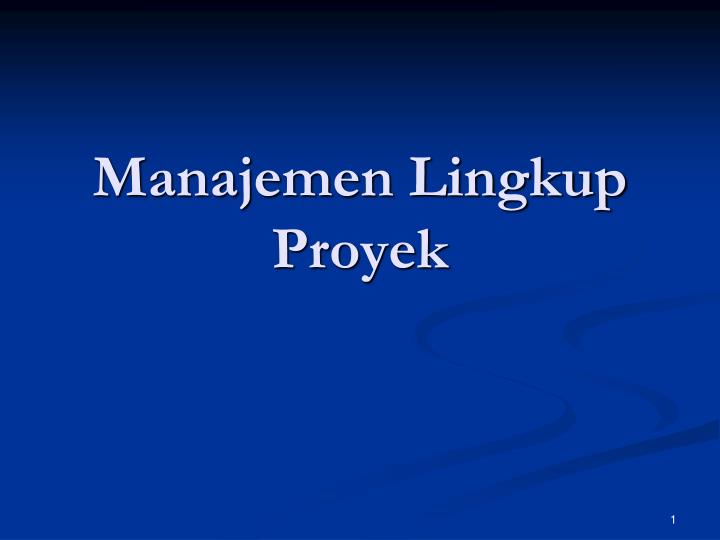 manajemen lingkup proyek