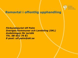 ramavtal i offentlig upphandling