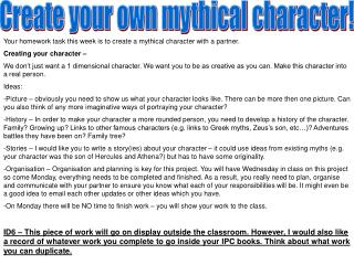 Create your own mythical character!