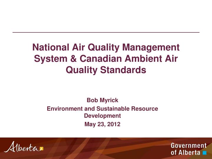 national air quality management system canadian ambient air quality standards
