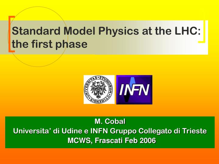 standard model physics at the lhc the first phase