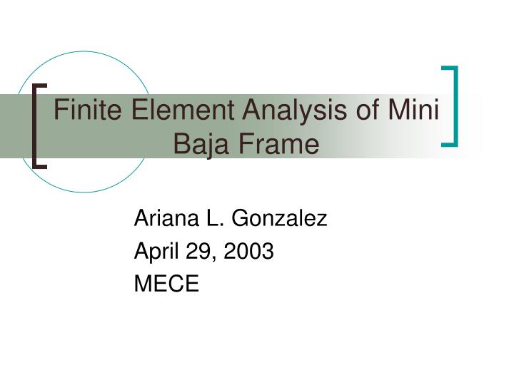 finite element analysis of mini baja frame