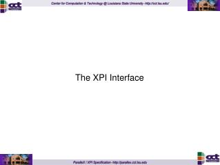 The XPI Interface