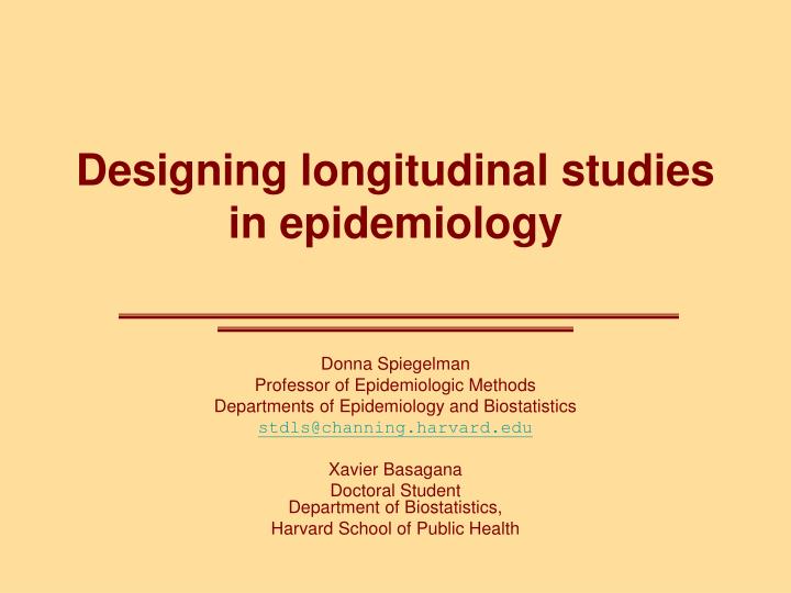designing longitudinal studies in epidemiology
