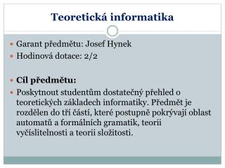 teoretick informatika